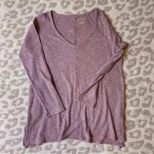 American Eagle Waffle Knit Long Sleeved Tunic Top Size Medium